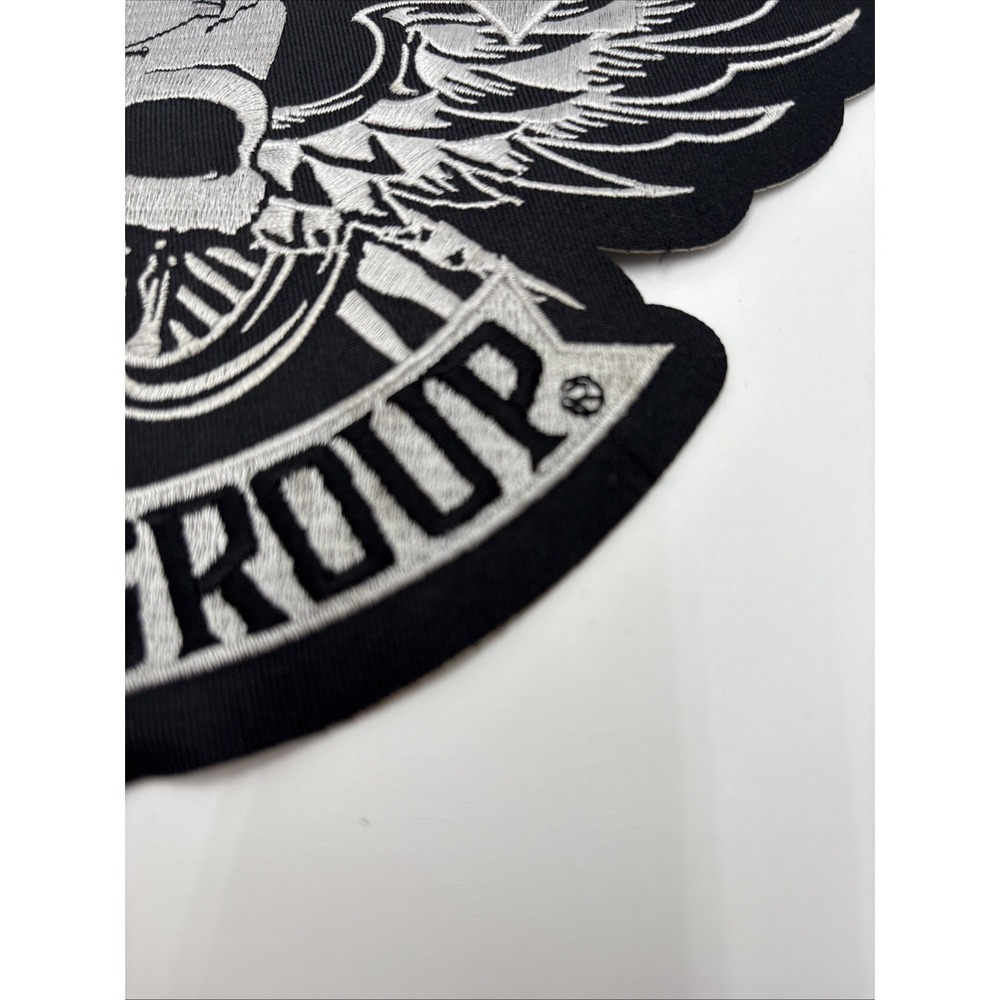Large Winged Skull Silver Patch ~ Harley Davidson Owners Group H.O.G. - Picture 7 of 12